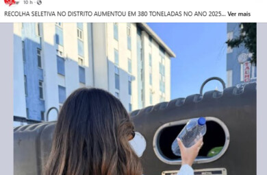 RECOLHA SELETIVA NO DISTRITO AUMENTOU EM 380 TONELADAS NO ANO 2025 Rádio Terra Quente FM