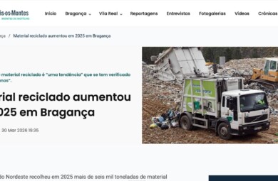 Material reciclado aumentou em 2025 em Bragança